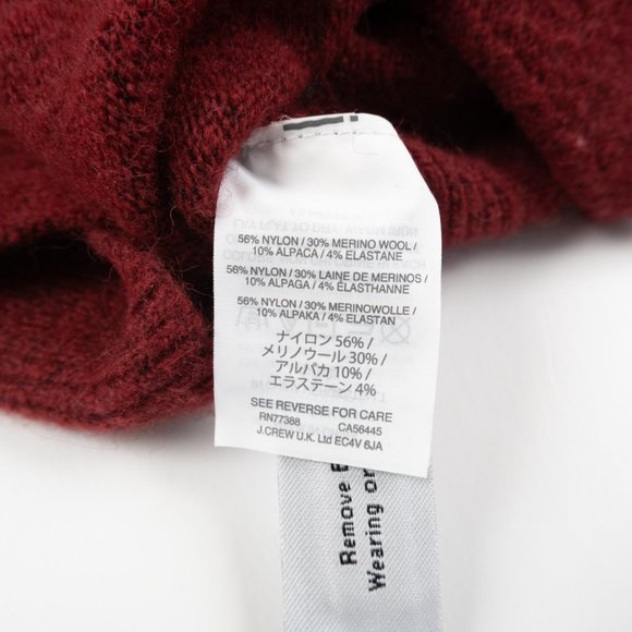 J. CREW deep V-neck long cranberry red pullover tunic sweater size S - Picture 6 of 8